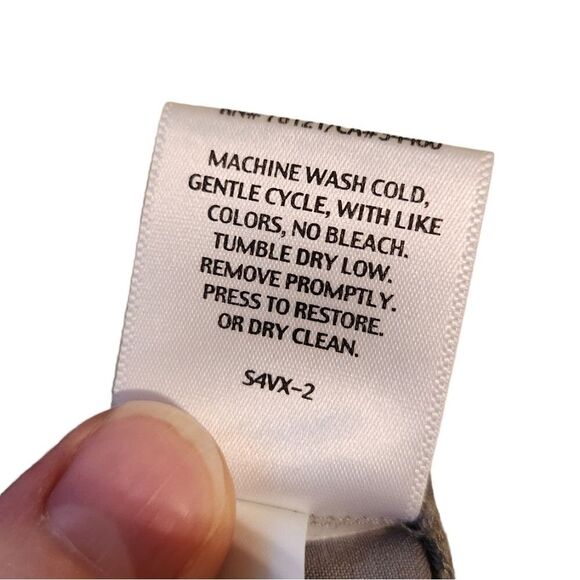 Eileen Fisher Pants‎ Linen Gray Wide Straight Leg Button Tab Pockets Small 4 - Picture 9 of 14